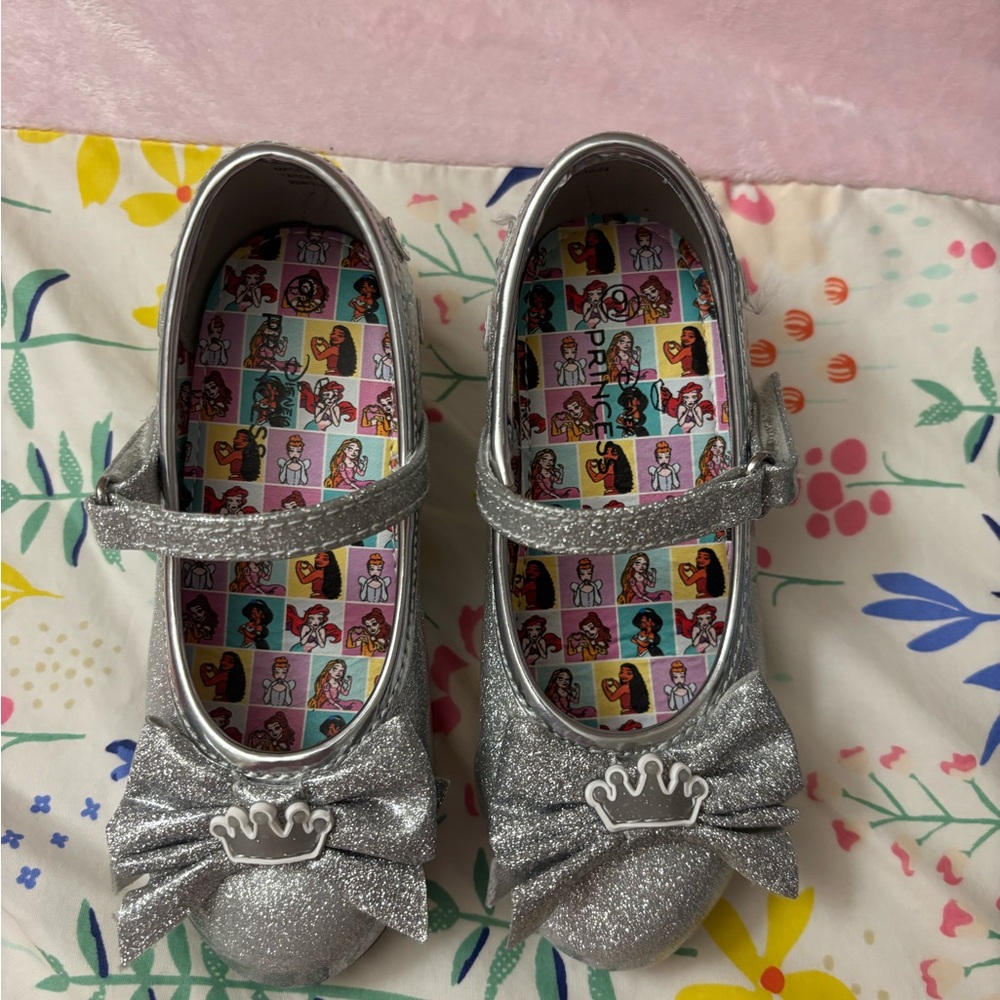 Disney Princess Glittery Silver shoes size 9